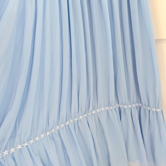 NWT $298 LOVERS + FRIENDS Womens M Powder Blue Lucy Maxi Dress Sleeveless Stars. - Picture 9 of 12